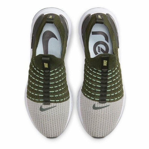 Nike React Phantom Run FLYKNIT 2 Rough Green Shoe DX2311-300 Mens New - Picture 4 of 8